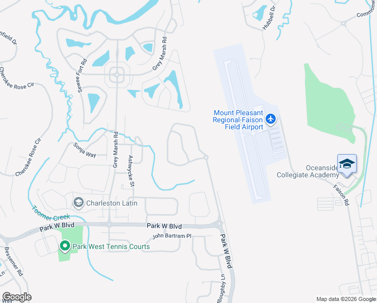 map of restaurants, bars, coffee shops, grocery stores, and more near 1664 Baltusrol Lane in Mount Pleasant
