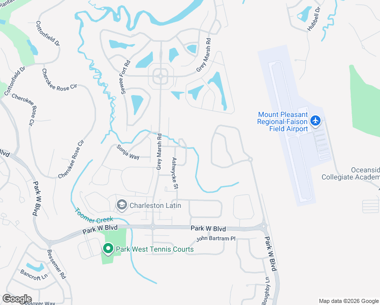 map of restaurants, bars, coffee shops, grocery stores, and more near 1640 Jorrington Street in Mount Pleasant
