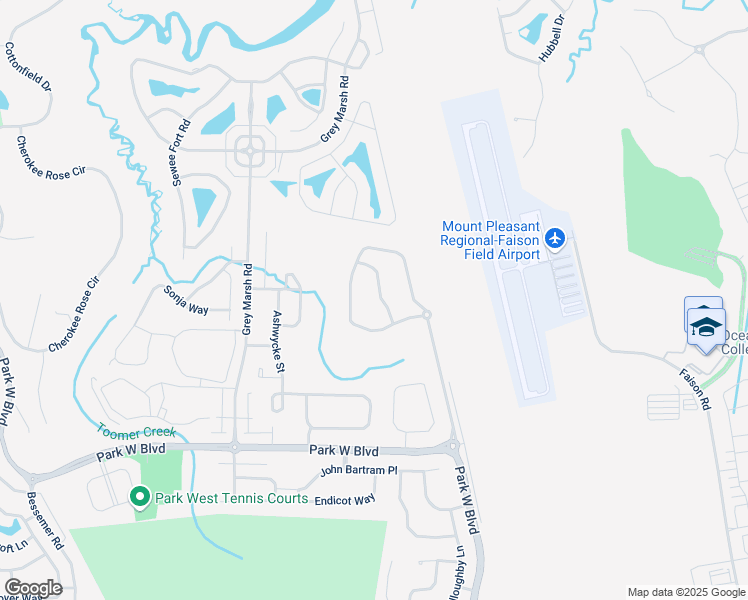 map of restaurants, bars, coffee shops, grocery stores, and more near 1664 Baltusrol Lane in Mount Pleasant