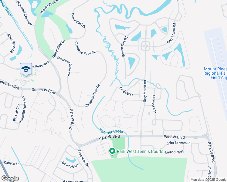 map of restaurants, bars, coffee shops, grocery stores, and more near 3108 Sonja Way in Mt Pleasant