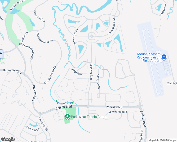 map of restaurants, bars, coffee shops, grocery stores, and more near 1317 Heidiho Way in Mount Pleasant