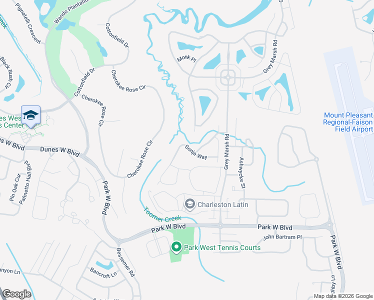 map of restaurants, bars, coffee shops, grocery stores, and more near 3143 Sonja Way in Mount Pleasant
