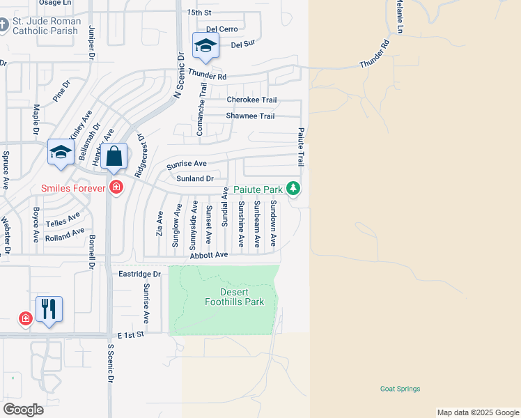 map of restaurants, bars, coffee shops, grocery stores, and more near 600 Sunbeam Avenue in Alamogordo