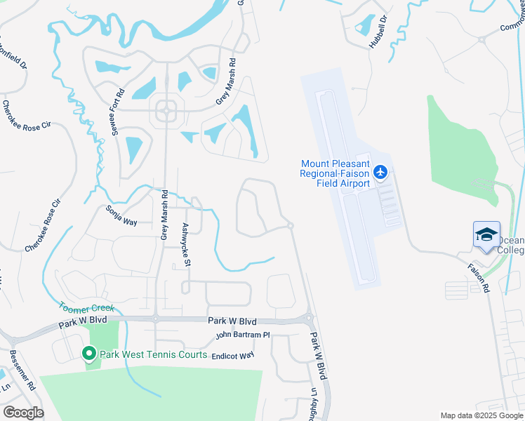 map of restaurants, bars, coffee shops, grocery stores, and more near 1664 Baltusrol Lane in Mount Pleasant