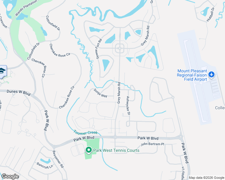 map of restaurants, bars, coffee shops, grocery stores, and more near 1317 Heidiho Way in Mount Pleasant