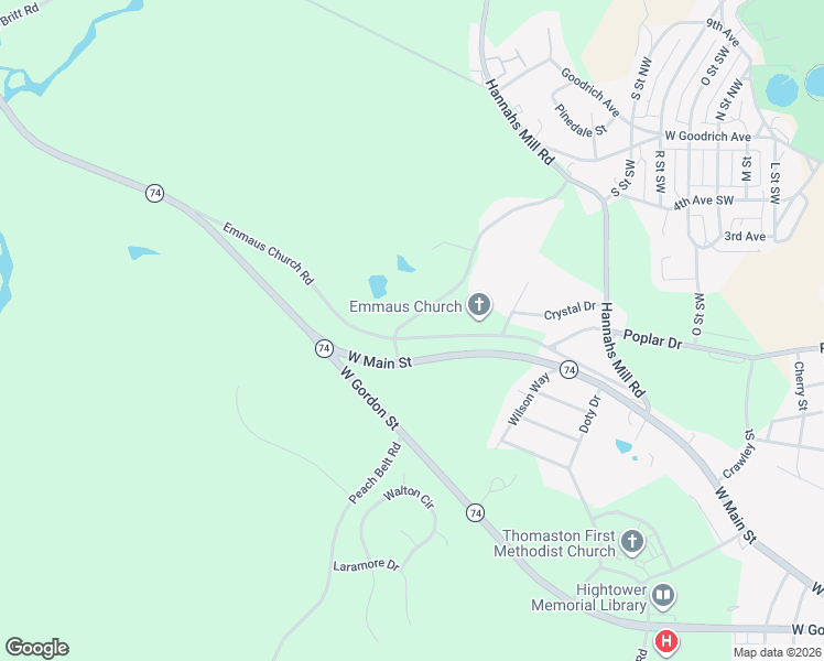 map of restaurants, bars, coffee shops, grocery stores, and more near 101 Mill Race Road in Thomaston