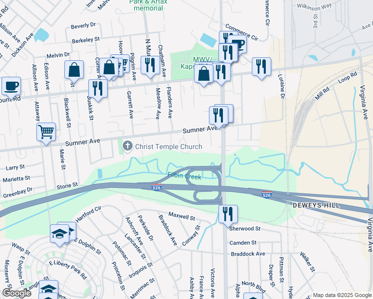 map of restaurants, bars, coffee shops, grocery stores, and more near 1237 State Road S-10-282 in North Charleston
