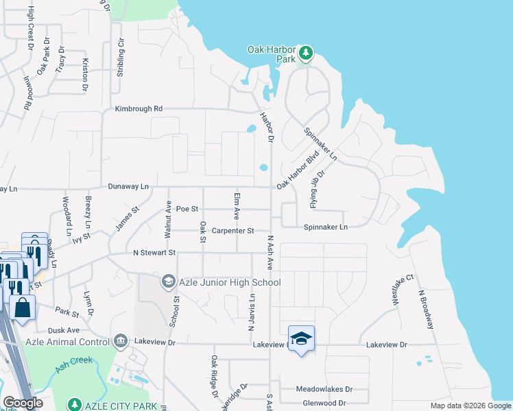 map of restaurants, bars, coffee shops, grocery stores, and more near 329 North Ash Avenue in Azle
