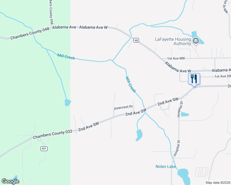 map of restaurants, bars, coffee shops, grocery stores, and more near 7th Street in La Fayette