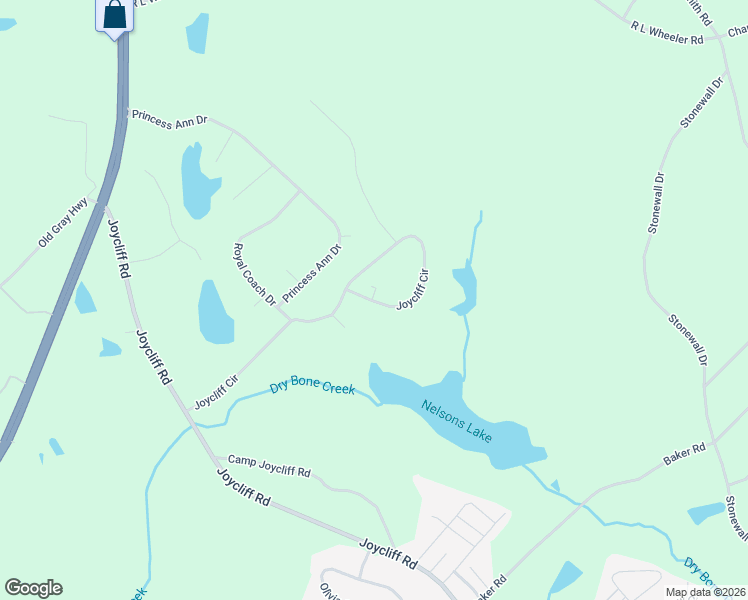 map of restaurants, bars, coffee shops, grocery stores, and more near 303 Joycliff Circle in Macon