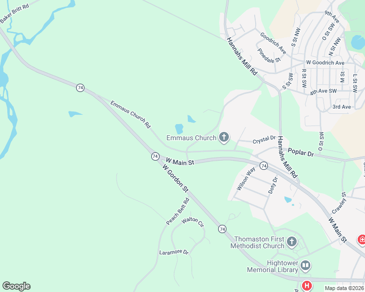 map of restaurants, bars, coffee shops, grocery stores, and more near 101 Mill Race Road in Thomaston