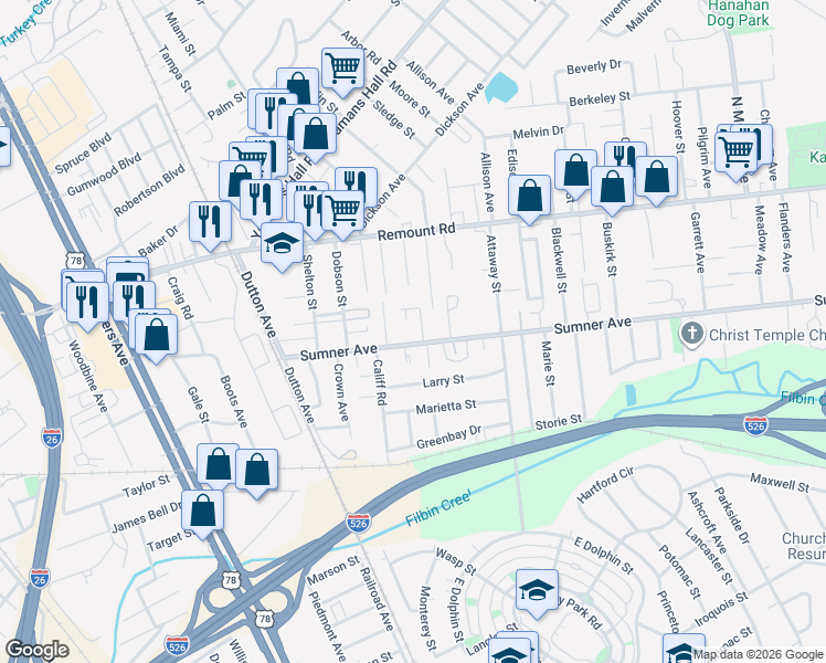 map of restaurants, bars, coffee shops, grocery stores, and more near 5529 Read Street in North Charleston