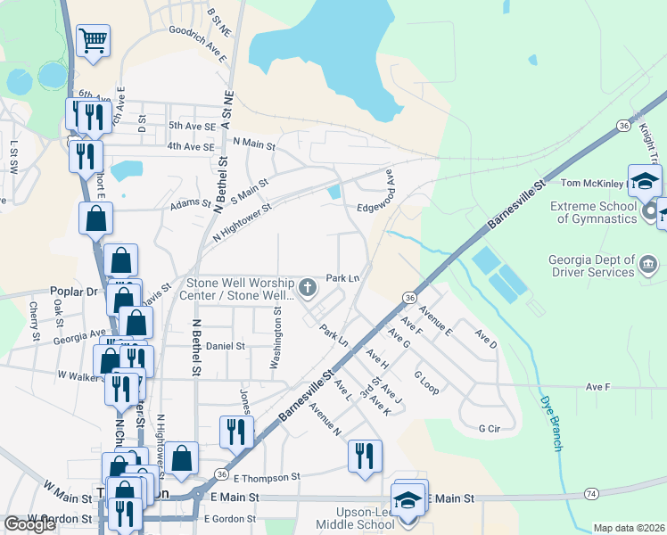 map of restaurants, bars, coffee shops, grocery stores, and more near 209 Willow Street in Thomaston