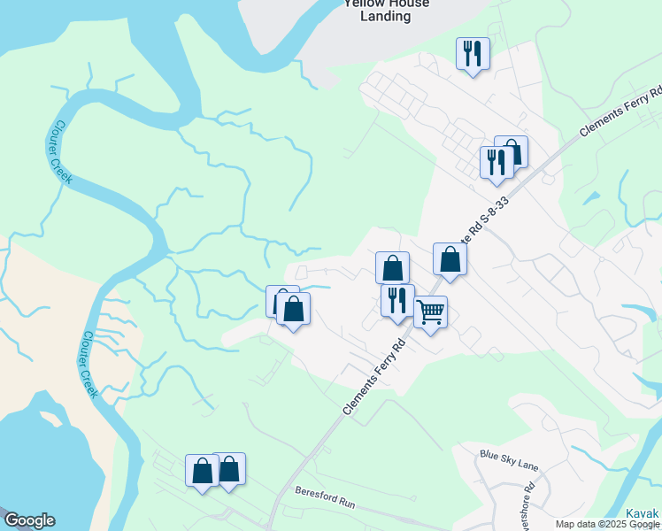 map of restaurants, bars, coffee shops, grocery stores, and more near 442 Greenann Court in Wando