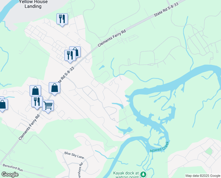 map of restaurants, bars, coffee shops, grocery stores, and more near 12000 Sweet Place in Charleston