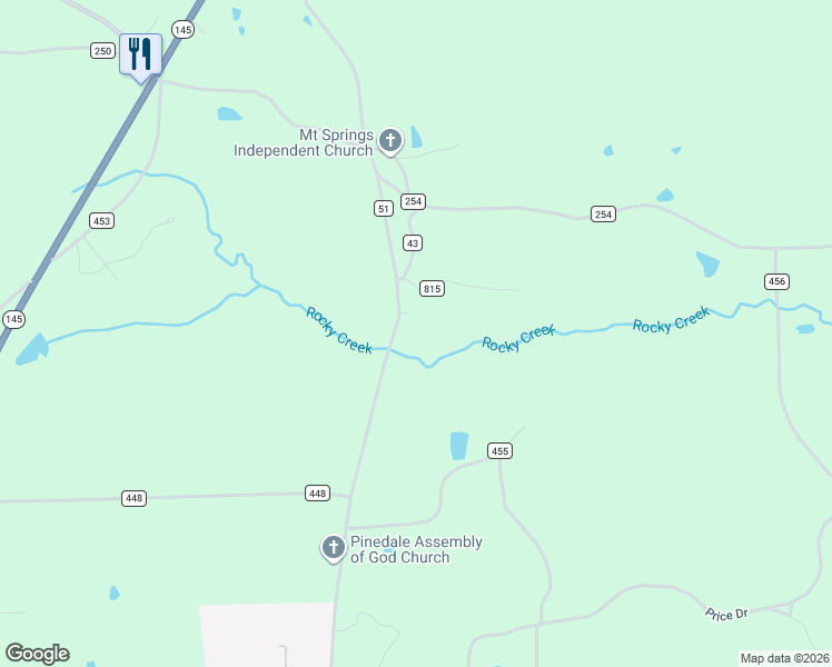 map of restaurants, bars, coffee shops, grocery stores, and more near 3678 County Road 51 in Clanton