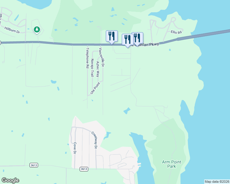 map of restaurants, bars, coffee shops, grocery stores, and more near 1913 Lone Eagle Drive in West Tawakoni