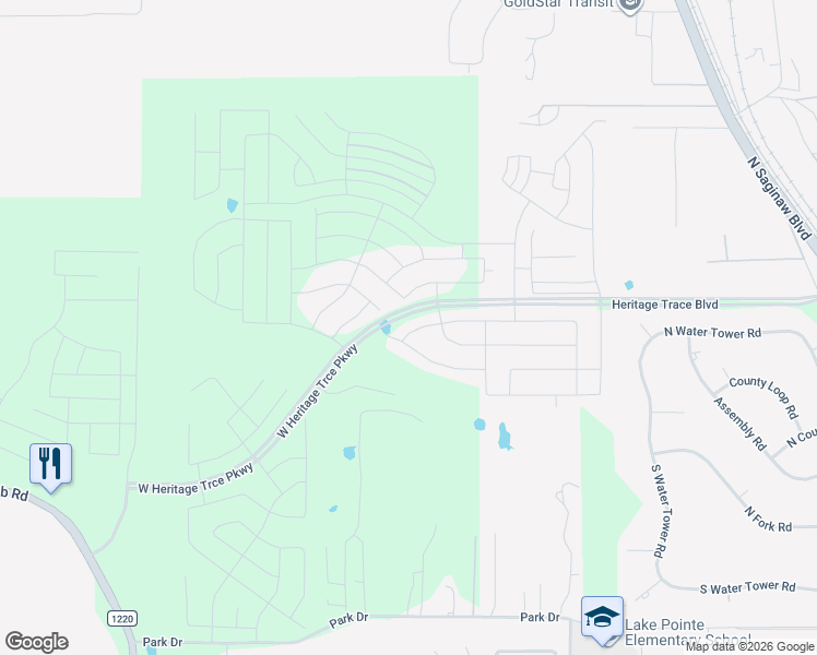 map of restaurants, bars, coffee shops, grocery stores, and more near 10151 North Saginaw Boulevard in Fort Worth