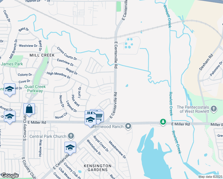 map of restaurants, bars, coffee shops, grocery stores, and more near 1974 Timber Oaks Drive in Garland