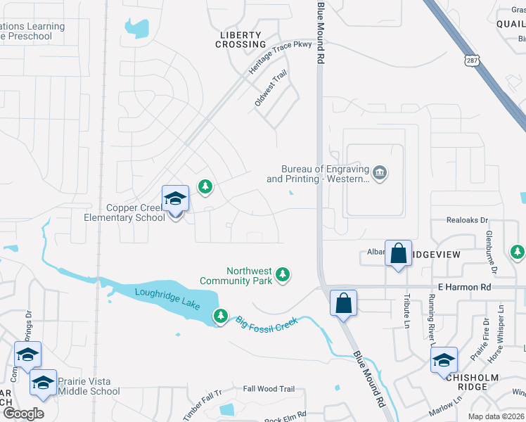 map of restaurants, bars, coffee shops, grocery stores, and more near 8800 Rattlebush Court in Fort Worth