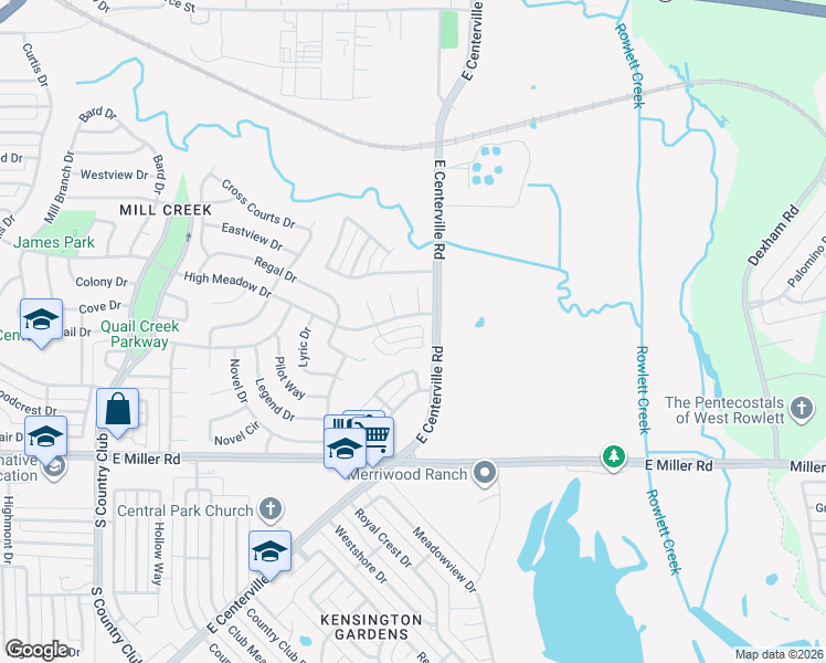 map of restaurants, bars, coffee shops, grocery stores, and more near 1953 Timber Oaks Drive in Garland