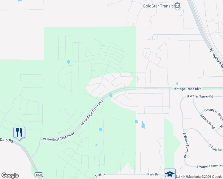 map of restaurants, bars, coffee shops, grocery stores, and more near 10151 North Saginaw Boulevard in Fort Worth