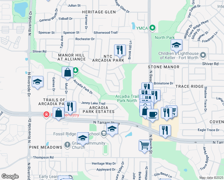 map of restaurants, bars, coffee shops, grocery stores, and more near 8732 Golden Sunset Trail in Fort Worth