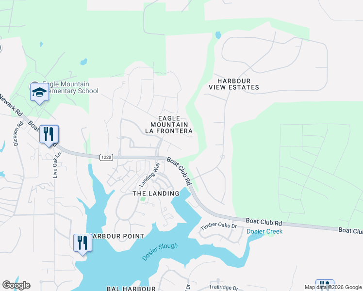 map of restaurants, bars, coffee shops, grocery stores, and more near 4024 Las Colina Drive in Fort Worth