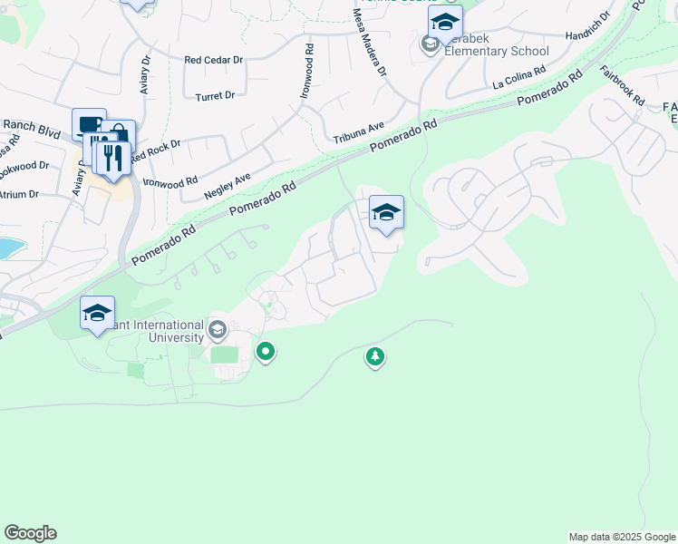 map of restaurants, bars, coffee shops, grocery stores, and more near 9800 Glen Center Drive in San Diego
