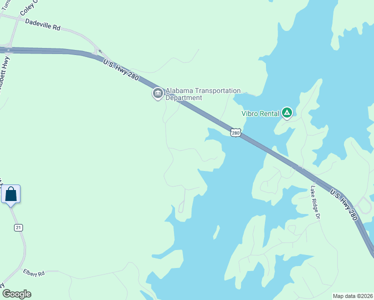 map of restaurants, bars, coffee shops, grocery stores, and more near 189 Williams Road in Alexander City