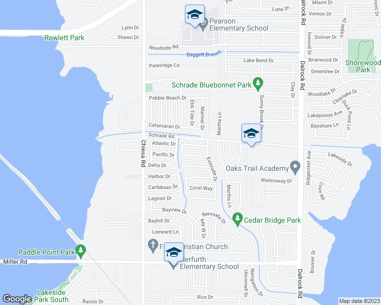 map of restaurants, bars, coffee shops, grocery stores, and more near 7609 Calypso Drive in Rowlett