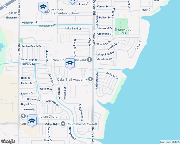 map of restaurants, bars, coffee shops, grocery stores, and more near 4299 Dalrock Road in Rowlett