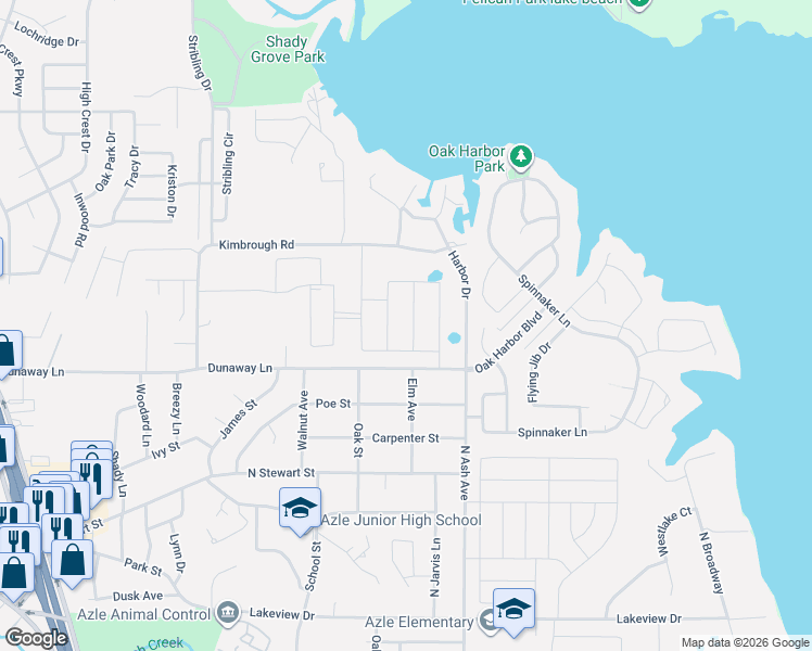 map of restaurants, bars, coffee shops, grocery stores, and more near 412 Skipper Lane in Azle