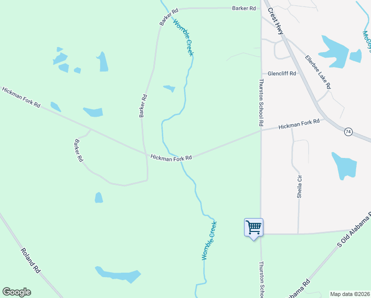 map of restaurants, bars, coffee shops, grocery stores, and more near 384 Hickman Fork Road in Thomaston