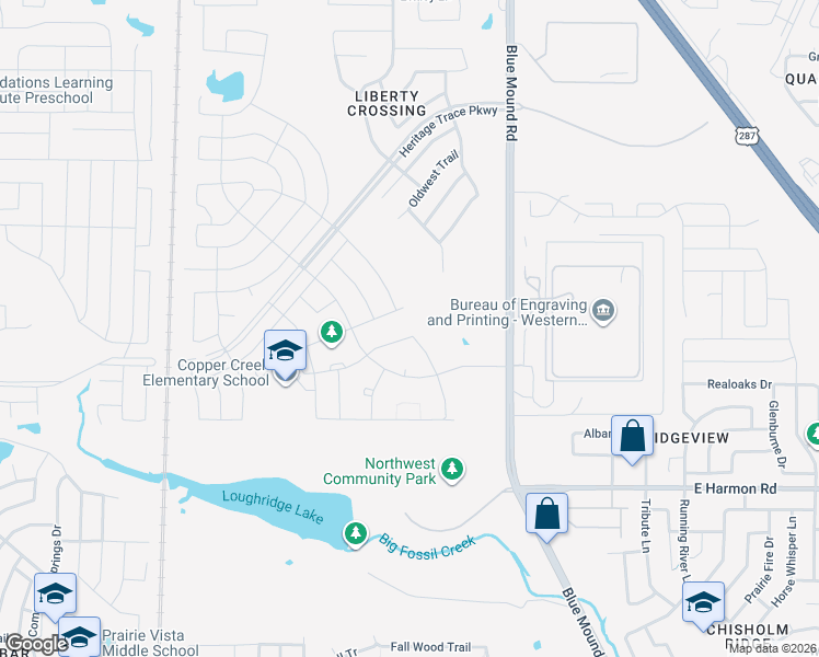 map of restaurants, bars, coffee shops, grocery stores, and more near 545 Palmito Ranch Road in Fort Worth