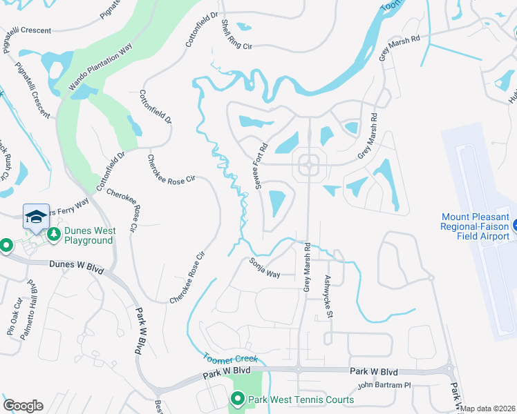map of restaurants, bars, coffee shops, grocery stores, and more near 1637 Sewee Fort Road in Mount Pleasant