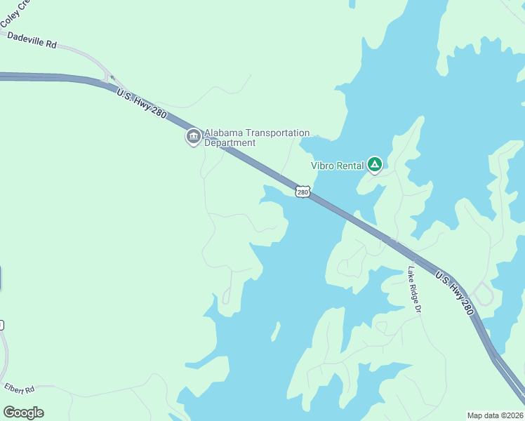 map of restaurants, bars, coffee shops, grocery stores, and more near 189 Williams Road in Alexander City