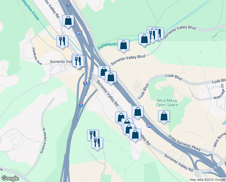 map of restaurants, bars, coffee shops, grocery stores, and more near 3851 Begonia Street in San Diego