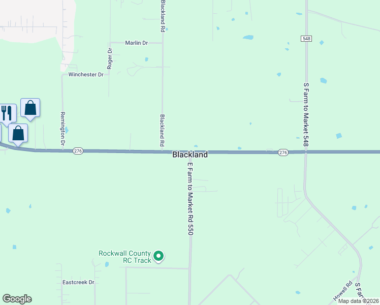 map of restaurants, bars, coffee shops, grocery stores, and more near in Blackland