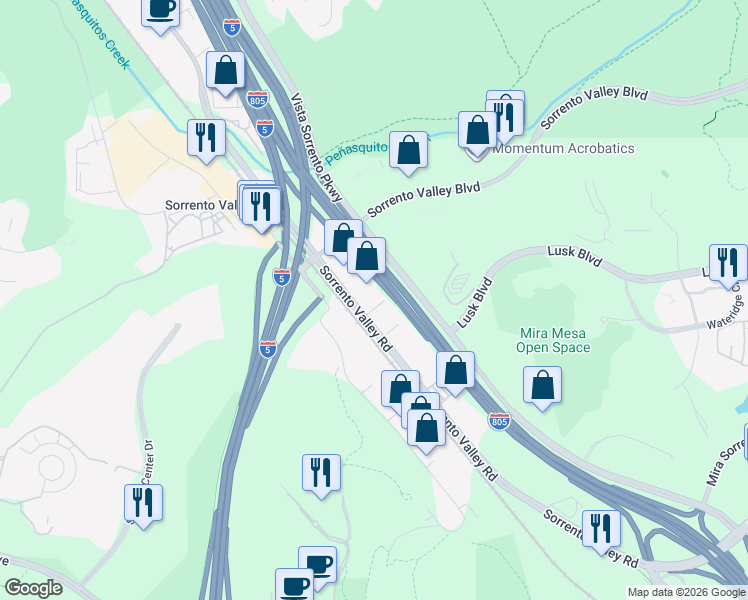 map of restaurants, bars, coffee shops, grocery stores, and more near 3851 Begonia Street in San Diego