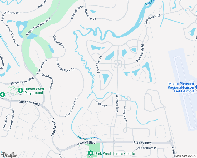 map of restaurants, bars, coffee shops, grocery stores, and more near 1637 Sewee Fort Road in Mount Pleasant
