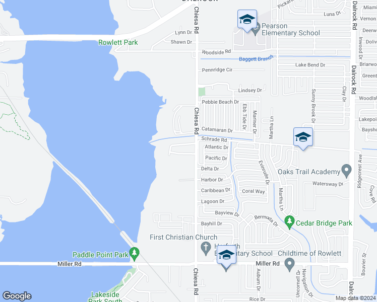 map of restaurants, bars, coffee shops, grocery stores, and more near 7309 Stone Meadow Circle in Rowlett