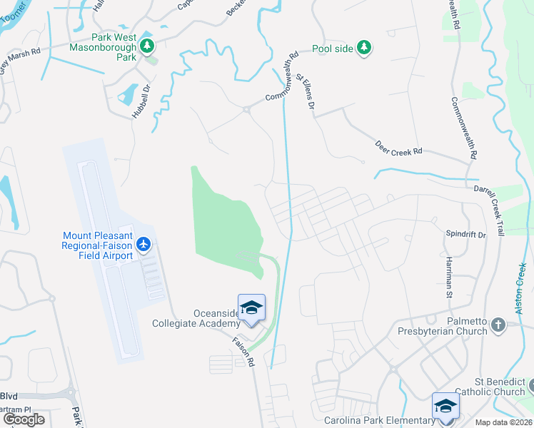 map of restaurants, bars, coffee shops, grocery stores, and more near 4106 Maidstone Drive in Mount Pleasant