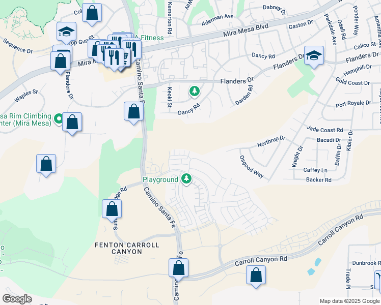 map of restaurants, bars, coffee shops, grocery stores, and more near 10170 Presley Street in San Diego