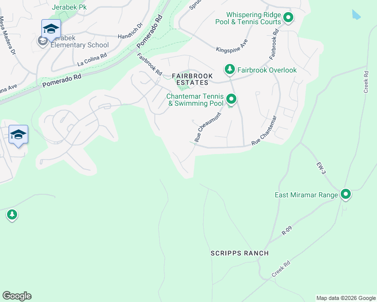 map of restaurants, bars, coffee shops, grocery stores, and more near 12272 Rue Cheaumont in San Diego