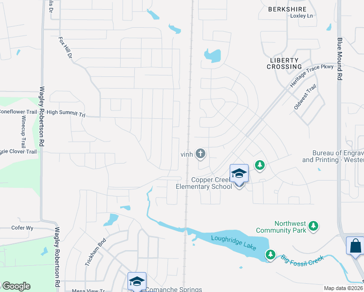 map of restaurants, bars, coffee shops, grocery stores, and more near 9100 Wagley Robertson Road in Fort Worth