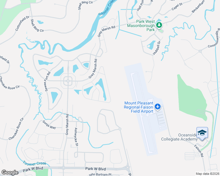 map of restaurants, bars, coffee shops, grocery stores, and more near 3518 Toomer Kiln Circle in Mount Pleasant