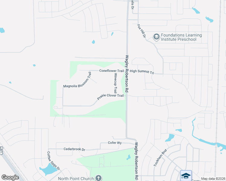 map of restaurants, bars, coffee shops, grocery stores, and more near 9009 Winecup Trail in Fort Worth