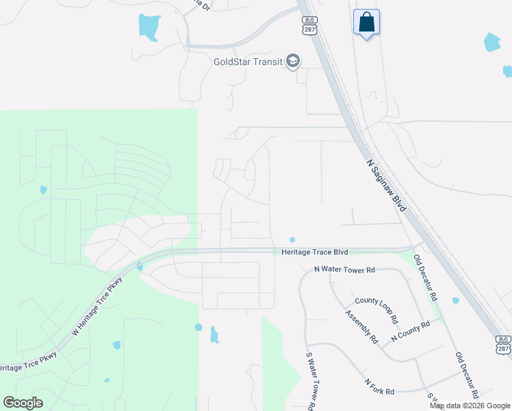 map of restaurants, bars, coffee shops, grocery stores, and more near 9845 North Saginaw Boulevard in Fort Worth