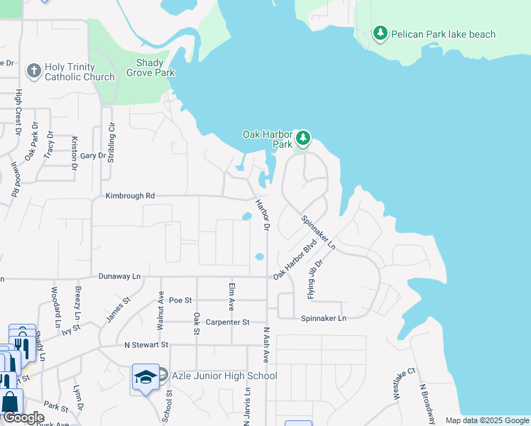 map of restaurants, bars, coffee shops, grocery stores, and more near 498 Harbor Drive in Azle